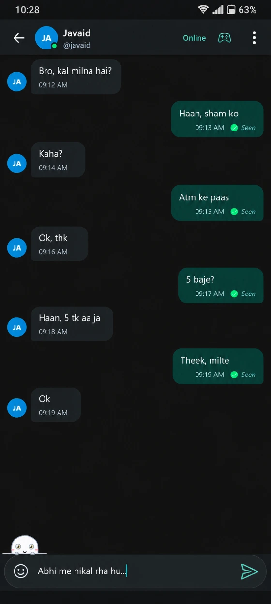 Chat with friends inside Sunday English