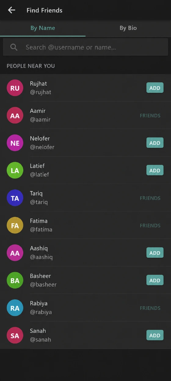 Find friends near you in Sunday English